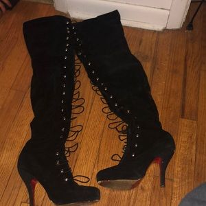 Christian Louboutin over the knee heels